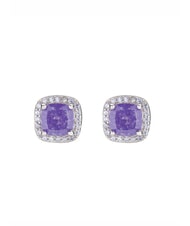 AMEN ICY DIAMONDS Square lobe earrings with zirconia - Earrings
