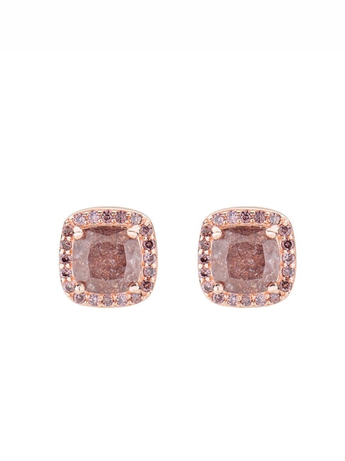AMEN ICY DIAMONDS Square lobe earrings with zirconia rose - Earrings