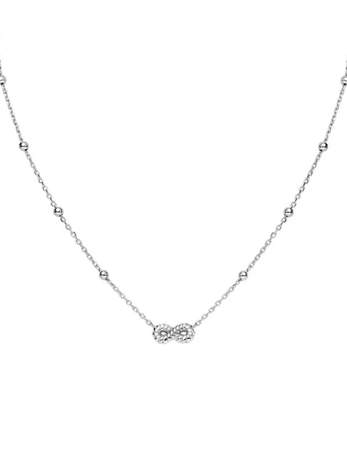AMEN COCCOLE Necklace with infinity and spheres rhodium - Necklaces