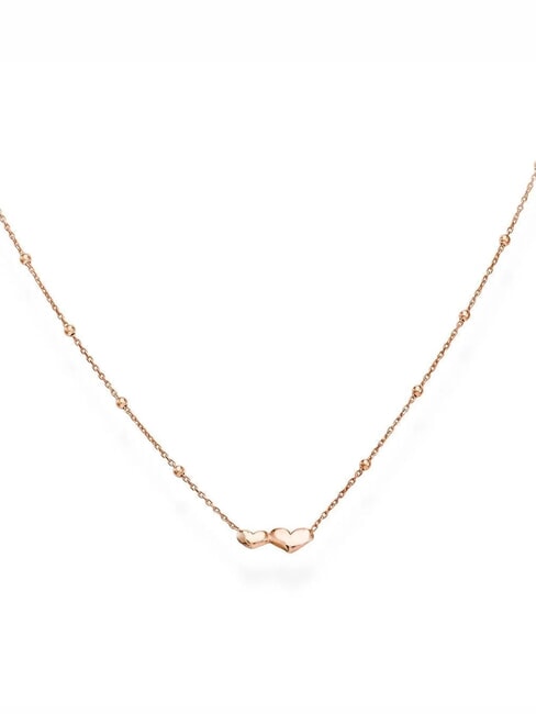 AMEN COCCOLE Silver necklace with hearts and spheres rose - Necklaces