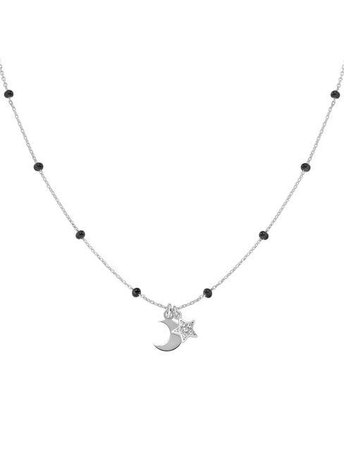 AMEN CANDY CHARM Necklace with moon and star charms rhodium - Necklaces