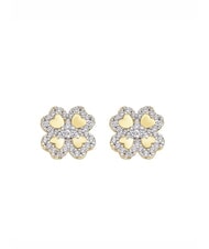 AMEN AMORE Four-leaf clover earrings with zirconia - Earrings