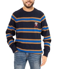 TOMMY HILFIGER TH Crew neck cotton sweater with logo embroidery - Men's Sweaters