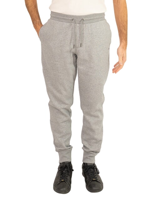 TOMMY HILFIGER TH Tracksuit bottoms with elasticated ankles mid gray heather - Men's sports suits