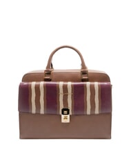 PIQUADRO CAMPIONARIO - DAFNE Leather briefcase brown/burgundy/beige - Work Briefcases - 1
