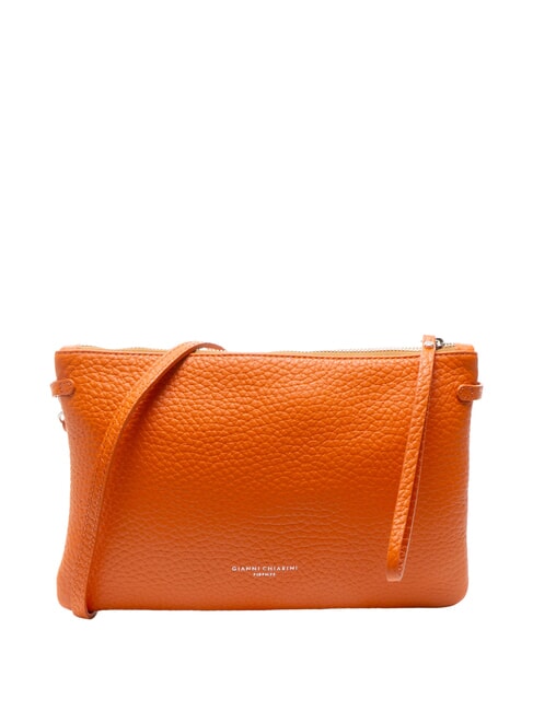 GIANNI CHIARINI HERMY Leather clutch bag with shoulder strap coral-nature - Women’s Bags