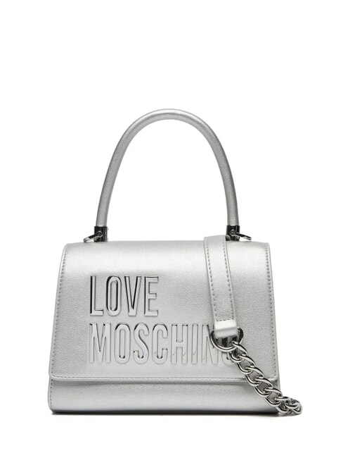 LOVE MOSCHINO BOLD LOVE Briefcase bag with shoulder strap silver - Women’s Bags