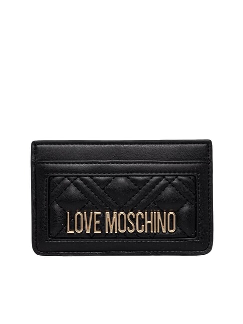 LOVE MOSCHINO QUILTED Quilted flat card holder Black - Women’s Wallets
