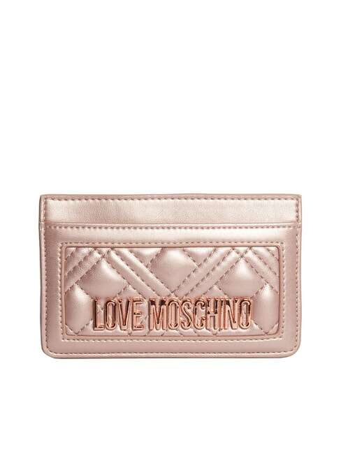 LOVE MOSCHINO QUILTED Flat card holder powder - Women’s Wallets