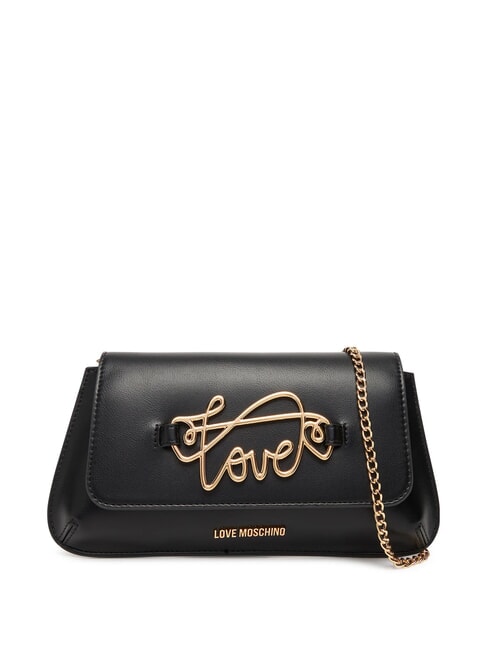 LOVE MOSCHINO SCRIPT Bag with metal shoulder strap Black - Women’s Bags