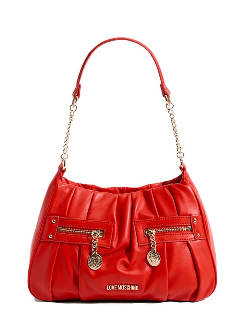 LOVE MOSCHINO BAGGY Shoulder bag with pockets RED - Women’s Bags