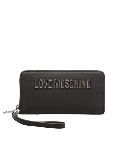 LOVE MOSCHINO LAMINATED BOLD LOVE Large wallet with wristlet po00bx - Women’s Wallets