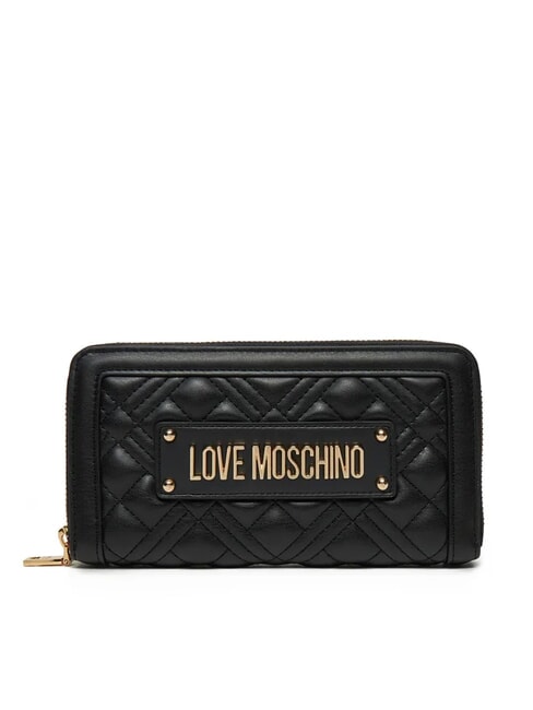 LOVE MOSCHINO QUILTED Large zip-around wallet Black - Women’s Wallets