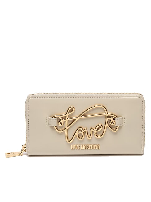 LOVE MOSCHINO SCRIPT Large zip-around wallet ivory - Women’s Wallets