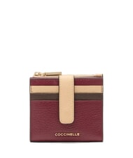 COCCINELLE METALLIC TRICOLOR Mini wallet in hammered leather - Women&rsquo;s Wallets