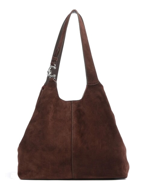 COCCINELLE C-EASY SUEDE Suede shoulder bag brunette - Women’s Bags