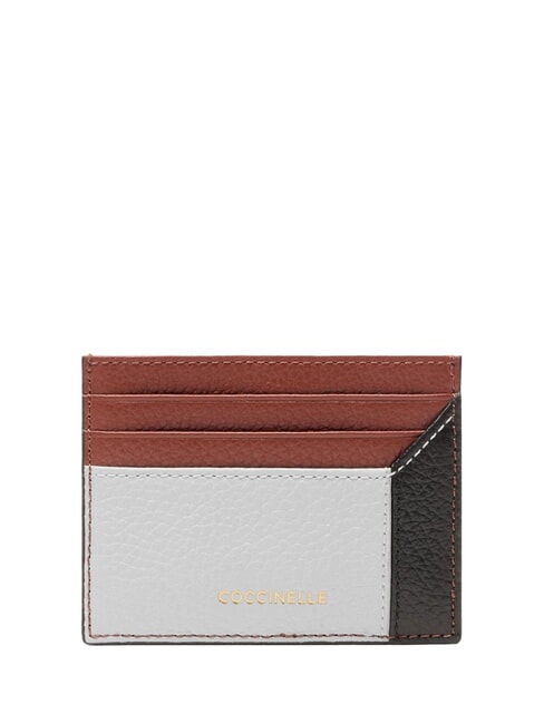 COCCINELLE LOREEN Flat leather card holder snow/cognac/noir - Women’s Wallets