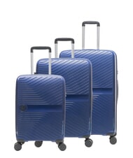 LESAC SLIDE Cabin Set + Medium and Large expandable, ultra-resistant - Rigid Trolley Cases