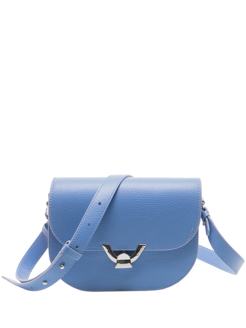 COCCINELLE DEW Mini shoulder bag, in leather blue - Women’s Bags