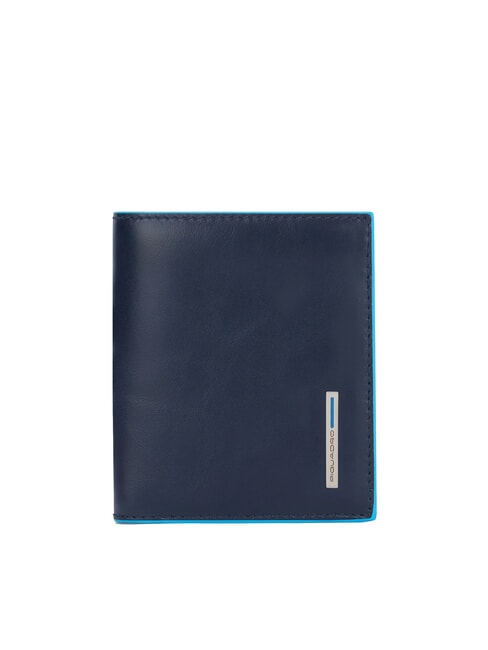 PIQUADRO BLUE SQUARE Vertical leather wallet blue - Men’s Wallets
