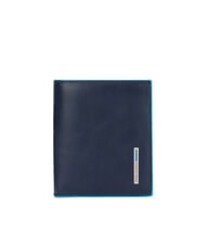 PIQUADRO BLUE SQUARE Vertical leather wallet blue - Men’s Wallets - 1