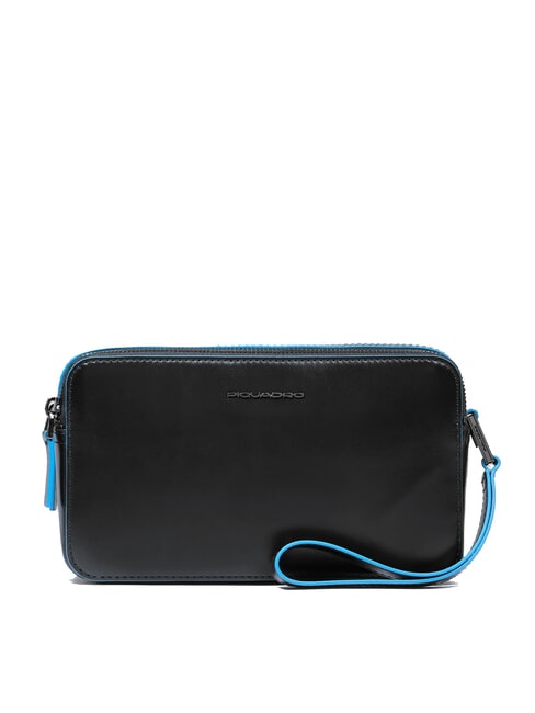 PIQUADRO BLUE SQUARE Leather clutch bag Black - Women’s Bags