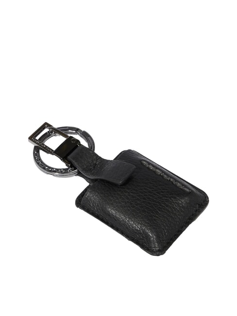 PIQUADRO MODUS RESTYLING Leather key ring with carabiner Black - Key holders