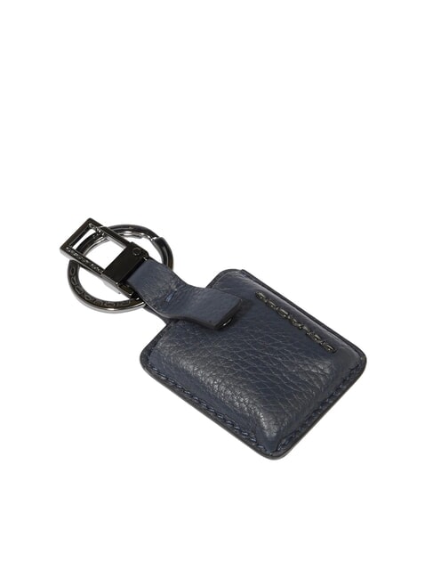 PIQUADRO MODUS RESTYLING Leather key ring with carabiner blue - Key holders
