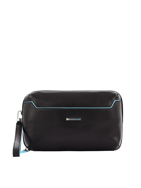 PIQUADRO BLUE SQUARE Organized leather pouch Black - Tablet holder& Organizer