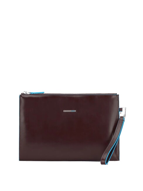 PIQUADRO BLUE SQUARE Flat leather clutch MAHOGANY - Women’s Bags
