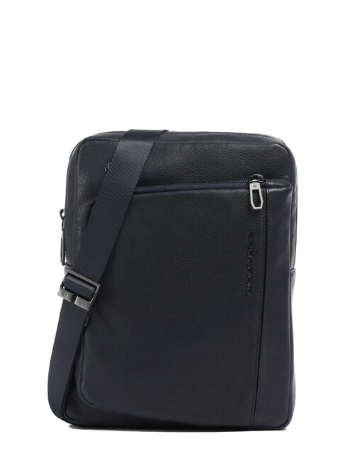 PIQUADRO CRONUS Leather iPad bag blue - Over-the-shoulder Bags for Men