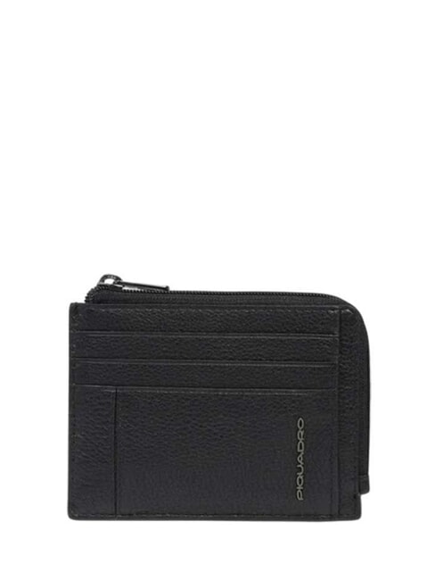 PIQUADRO CRONUS Leather card holder Black - Men’s Wallets