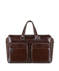 PIQUADRO BLUE SQUARE Leather duffel bag, 15" laptop holder - Duffle bags