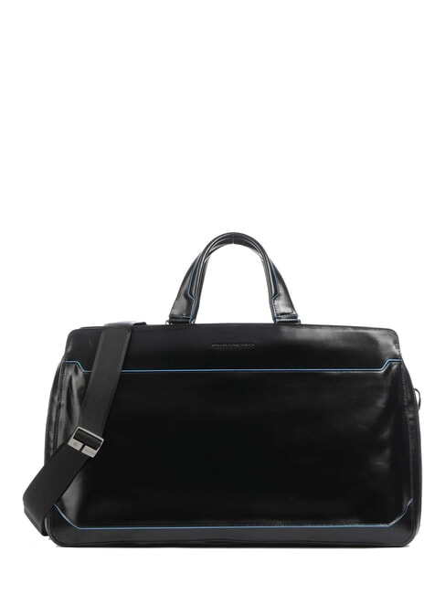 PIQUADRO BLUE SQUARE Leather duffel bag Black - Duffle bags