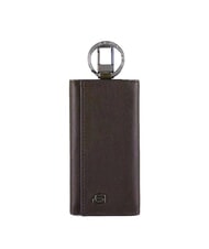 PIQUADRO BLACK SQUARE Leather key case with 6 hooks - Key holders