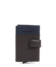 PIQUADRO HARPER Leather card holder wallet blue/dark brown - Women&rsquo;s Wallets - 1