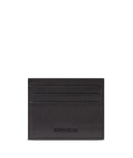 PIQUADRO HARPER Flat leather card holder Black - Men&rsquo;s Wallets - 1