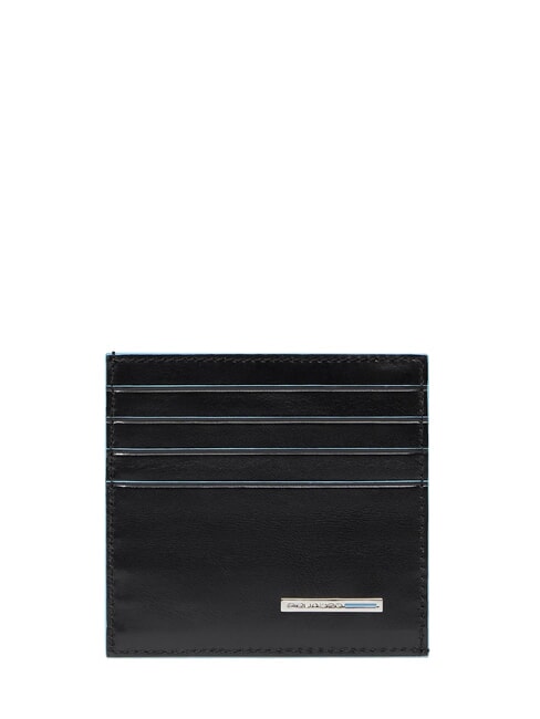 PIQUADRO BLUE SQUARE Leather card holder Black - Men’s Wallets