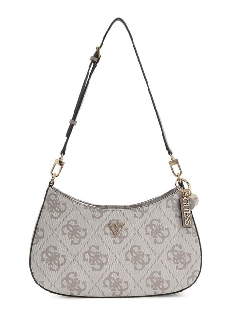 GUESS NOELLE 2 4G logo print shoulder bag dark taupe logo - Women’s Bags