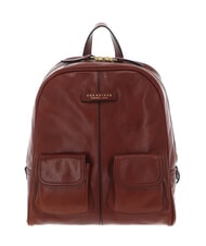 THE BRIDGE FLORA Leather backpack with front pockets BROWN - Women’s Bags - 1