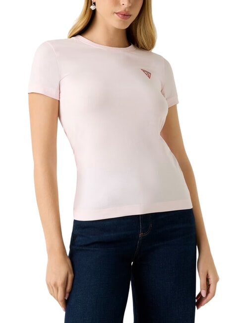 GUESS MINI TRIANGLE Slim fit T-shirt delicate pink - T-shirt