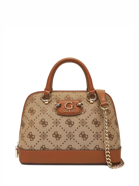 GUESS NEDA Dome bag in jacquard fabric MILK LOGO - Women’s Bags