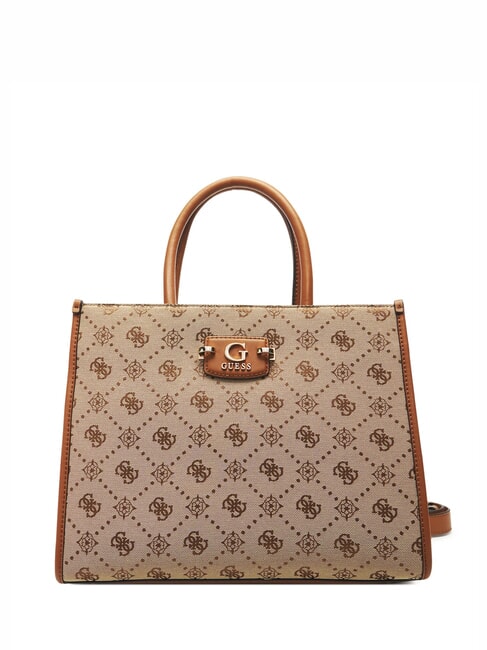GUESS NEDA Jacquard fabric tote bag MILK LOGO - Women’s Bags
