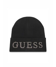 GUESS KNITTED Rhinestone logo beanie hat - Hats