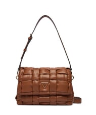 GUESS MARION Woven shoulder bag with shoulder strap COGNAC - Women’s Bags - 1