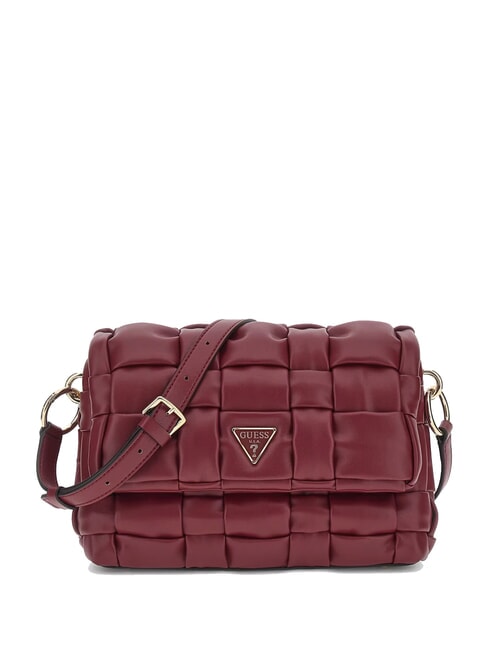 GUESS MARION Woven shoulder bag with shoulder strap RED - Women’s Bags