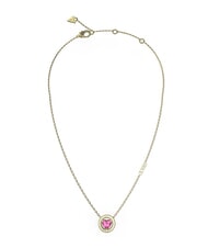 GUESS M'AMA NON M'AMA Heart Zirconia Necklace yellow gold/fuchsia - Necklaces - 1