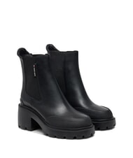 TOMMY HILFIGER TH JEANS Leather ankle boots with medium heel - Women&rsquo;s shoes