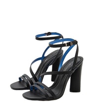 TOMMY HILFIGER TH LEATHER BLOCK High leather sandals with ankle strap - Women&rsquo;s shoes