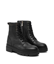 TOMMY HILFIGER BICOLOR Lace-up leather boots - Women&rsquo;s shoes